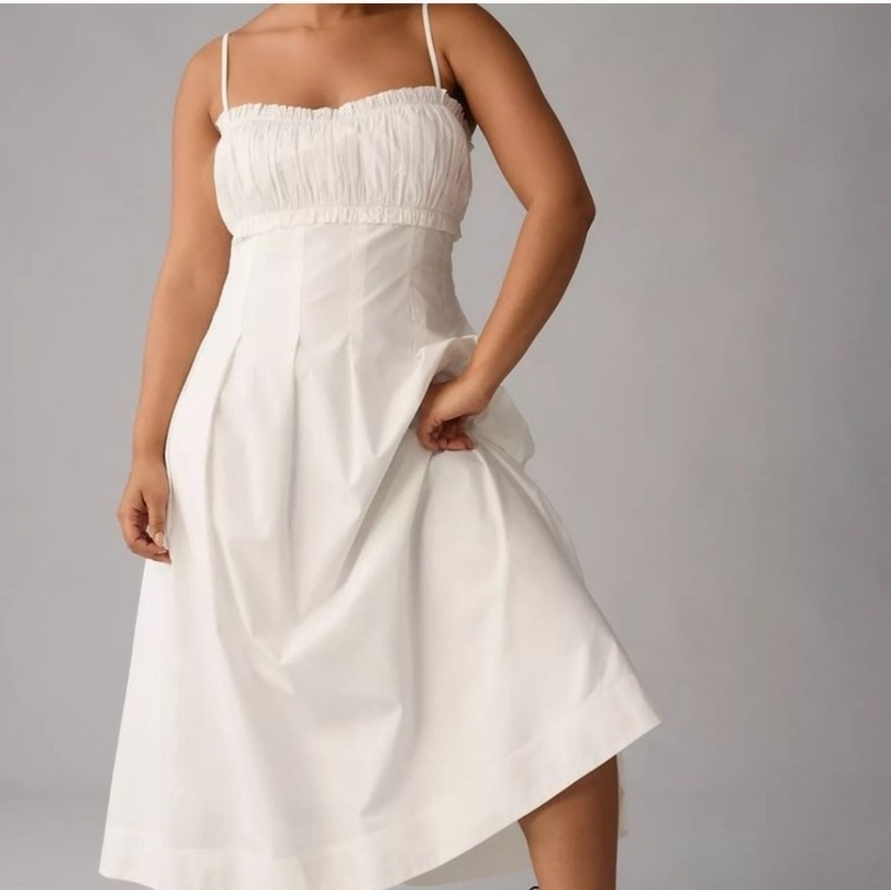 Anthropologie sunday in brooklyn dress white babydoll corset midi dress - Picture 3 of 9